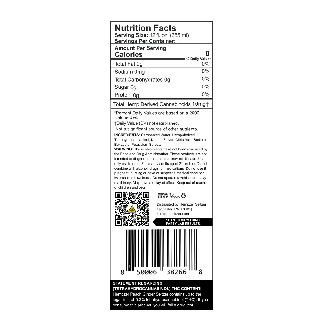Peach Ginger Seltzer 10mg